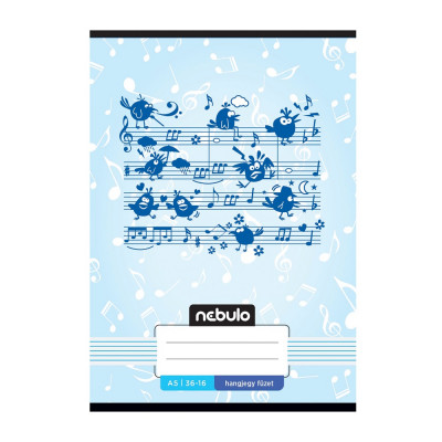 Füzet, A5, hangjegy, 36-16, Mix minták, 16 db/csomag Nebulo