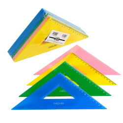 Vonalzó, 15 cm-es, 45°-os, vegyes színek, Nebulo Vonalzó, szögmérő Nebulo