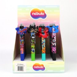 Zseléstoll radírozható, nyomógombos, mérges dino 24 db/display Nebulo Zselés toll Nebulo