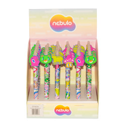 Zseléstoll radírozható, nyomógombos, mushroom forest, 36 db/display Nebulo Zselés toll Nebulo