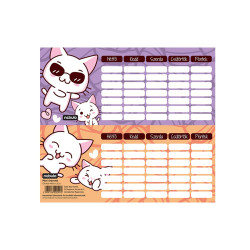 Órarend egylapos Cicás, 25 db/csomag, Nebulo Órarend Nebulo