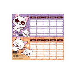 Órarend egylapos Cicás, 25 db/csomag, Nebulo Órarend Nebulo