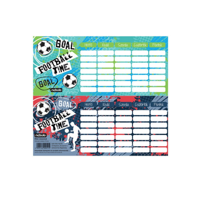 Órarend egylapos Foci, 25 db/csomag, Nebulo
