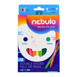 Rostirón, filctoll készlet, vízbázisú kétvégű Nebulo 12 klf. szín Filctoll Nebulo