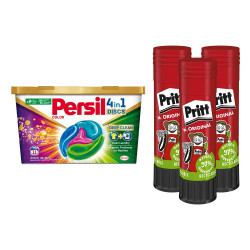 Ragasztóstift 22 g AKCIÓS CSOMAG +Persil Discs Color mosókapszula 72x22 g (6x12 db ) stift Pritt Ragasztó stift Pritt