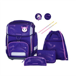 Iskolatáska ergonomikus, lányos 9 részes szett Flashlight Schneiders Gyermektáska, tornazsák Schneiders