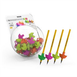 Ceruza markolat, fogássegítő, szilikon, smile, 72 db/display, Silka Ceruzafogó Silka