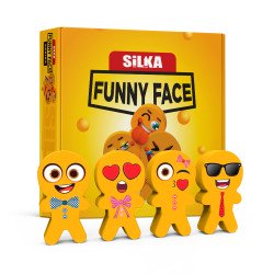 Radír, vicces arcok, 36 db/display, Silka Radír Silka