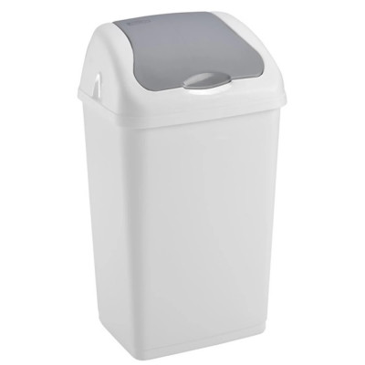 Szemetes kuka billenő fedéllel műanyag 60 literes Heidrun Altea fehér