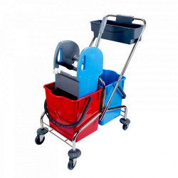 Takarítókocsi króm vázas 2 x 18 liter CK757-T Takarító kocsi Uctem Plas