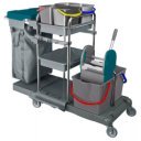 Takarítókocsi króm vázas 2 x 18 liter és 4 x 5 literes vödörrel KA405FK