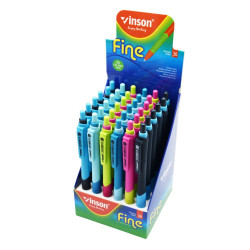 Golyóstoll nyomógombos 0,7mm Vinson 5237 Fine vegyes displ 36 db/display Golyóstoll Vinson