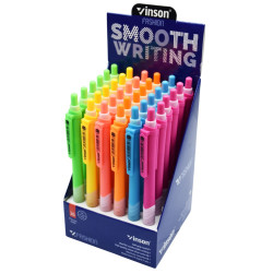 Golyóstoll nyomógombos 0,7mm Vinson Fashion C4 vegyes displ 36 db Golyóstoll Vinson