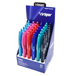 Golyóstoll nyomógombos 0,7mm Vinson G2 vegyes test displ 36 db/display Golyóstoll Vinson