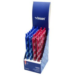 Golyóstoll nyomógombos 0,7mm Vinson Graphic F12 vegyes test displ 24 db/display Golyóstoll Vinson