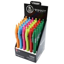 Golyóstoll nyomógombos 0,7mm Vinson Smart R1 vegyes test displ 36 db/display Golyóstoll Vinson