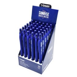 Golyóstoll nyomógombos 0,7mm Vinson Sunrise P12 kék test displ 36 db/display Golyóstoll Vinson
