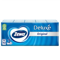 Papírzsebkendő 3 rétegű 10 x 10 db/csomag Zewa Deluxe illatmentes Papírzsebkendők Zewa
