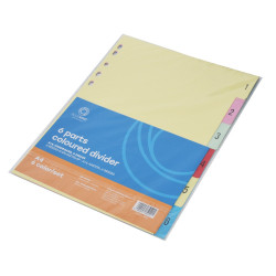 Elválasztólap, színes karton 6 részes Bluering® Elválasztó lap Bluering