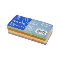 Jegyzettömb öntapadó, 38x51mm, 80lap, 12 tömb/csomag, Bluering® , pasztell Öntapadó jegyzettömb Bluering