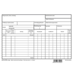 Raktárkészlet nyilvántartólap A5 B.12-151 Nyilvántartás Nyomell