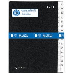 Előrendező 1-31 karton számozott nyitott Pagna fekete Aláírókönyv, előrendező Pagna