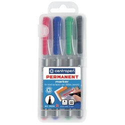 Alkoholos marker készlet, 2mm, B Centropen 2836, 4 klf. szín Permanent marker Centropen