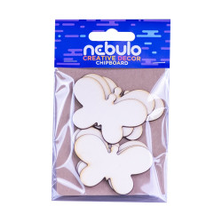 Dekor karton, pillangók, 6 db/csomag, 8x12 cm, Nebulo Kreatív Nebulo