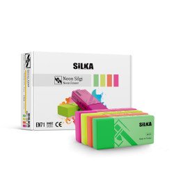 Radír, neon, 24 db/display Silka Radír Silka