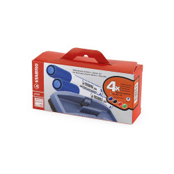 Táblamarker+törlő készlet Stabilo 6414PM, 4 klf. szín Táblamarker Stabilo