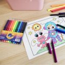 Rostirón kúpos végű filctoll készlet, vízbázisú, 1mm, Bluering®, 12 klf. szín,