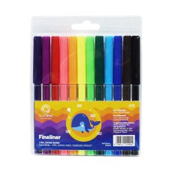 Rostirón kúpos végű filctoll készlet, vízbázisú, 1mm, Bluering®, 12 klf. szín, Tűfilc Bluering