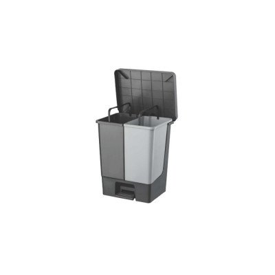 Szemetes kuka pedálos 2x25 literes sötétszürke/világosszürke UP312-245