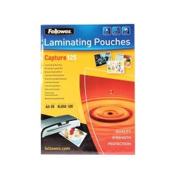 Lamináló fólia, A3, 125 mikron, fényes, 25 db/doboz, Fellowes® Kötészeti kellék Fellowes