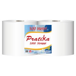 Ipari törlő 2 rétegű tekercses átmérő: 29 cm 1000 lap/tek 2 tekercs/karton Paperdi Pratika 1000_BI8S1000 Papírtörlők Paperdi