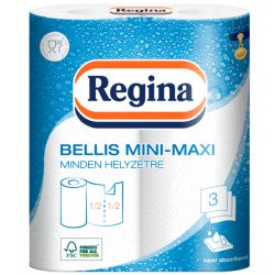 Háztartási papírtörlő kéztörlő 3 rétegű 100 lap/tekercs 2 tekercs/csomag Bellis Mini-Maxi fehér Papírtörlők Egyéb