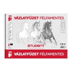 Vázlatfüzet B4, 120g. félfamentes Student Vázlatfüzet, rajzfüzet Ico