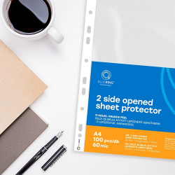 Genotherm lefűzhető, A4, 60 micron kétoldalt (felül és belül) nyitott narancsos Bluering® 100 db/csomag,