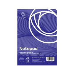 Jegyzettömb ragasztott, A5, 50lap, Bluering® vonalas Jegyzettömb Bluering