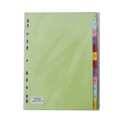 Elválasztólap, A4, színes regiszteres karton 25 db/csomag, Bluering® Elválasztó lap Bluering