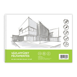 Vázlatfüzet FÉLFAMENTES B/4 32 lap 120gr. Bluering Vázlatfüzet, rajzfüzet Bluering