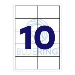 Etikett címke, 105x57mm, 100 lap, 10 címke/lap Bluering® Etikett - címke Bluering