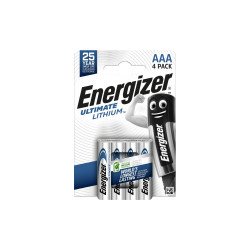 Elem AAA mikro LR03 Ultimate Lítium 4 db/csomag, Energizer Elem, akkumulátor, töltő Energizer