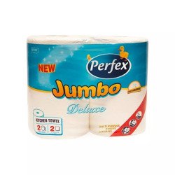 Háztartási papírtörlő kéztörlő 2 rétegű 2 tekercs/csomag 300 lap Boni Perfex Jumbo Deluxe Papírtörlők Perfex