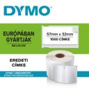 Etikett Dymo LW nyomtatóhoz eltávolítható 32x57mm, 1000 db etikett/doboz, Original, fehér