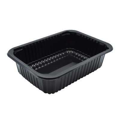 Síkperemes PP tálca 187 x 137 x 50 mm fekete