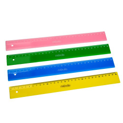 Vonalzó, 30 cm-es, vegyes színek, Nebulo Vonalzó, szögmérő Nebulo