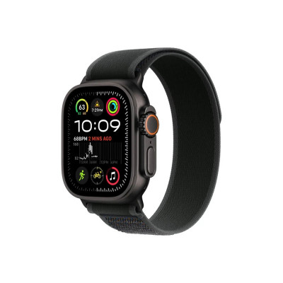 Okosóra APPLE Watch Ultra2 v2 Cellular 49mm Black titanium Case with Black Trail Loop - S/M