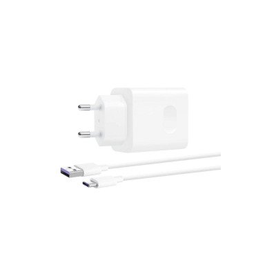 Töltő hálózati HUAWEI USB aljzat (40W, PD gyorstöltő + Type-C kábel) fehér