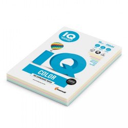 Másolópapír, színes, A4, 80g. vegyes színek IQ 4x25ív/csomag, pasztell, 4 klf. szín Másolópapír színes IQ